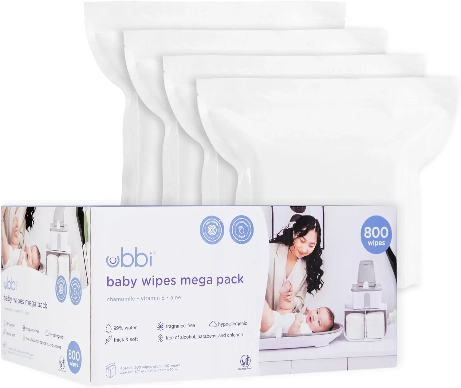 Ubbi Baby Wipes Value Pack 800 Count - UB-10128