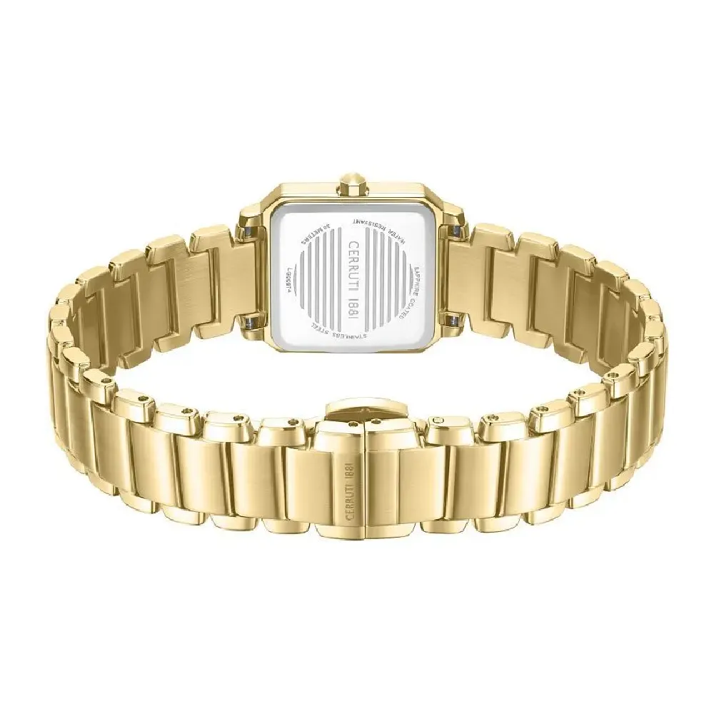 Cerruti 1881 Perugia Quartz Watch for Women - Green Mother-of-Pearl Dial, Gold Stainless Steel Strap, Mineral Glass, Butterfly Clasp - CIWLG0097402 - Image 3