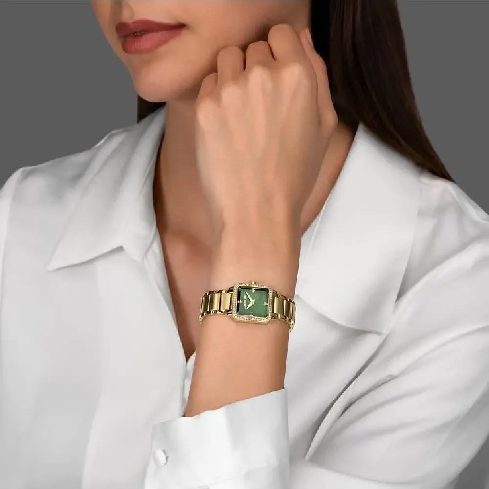 Cerruti 1881 Perugia Quartz Watch for Women - Green Mother-of-Pearl Dial, Gold Stainless Steel Strap, Mineral Glass, Butterfly Clasp - CIWLG0097402 - Image 4
