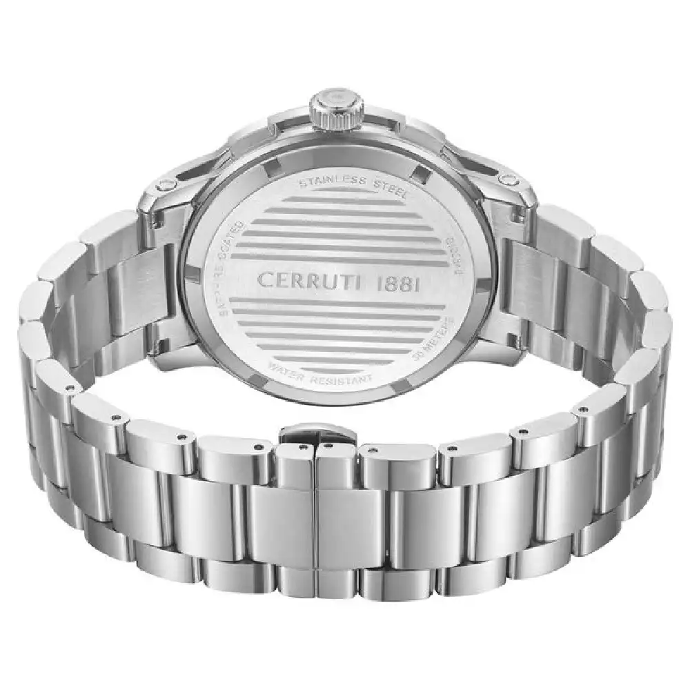 Cerruti 1881 Petroio Quartz Multifunction Watch for Men - Silver Dial, Silver Stainless Steel Bracelet, Mineral Glass, Push Button Clasp - CIWGI0084608 - Image 3
