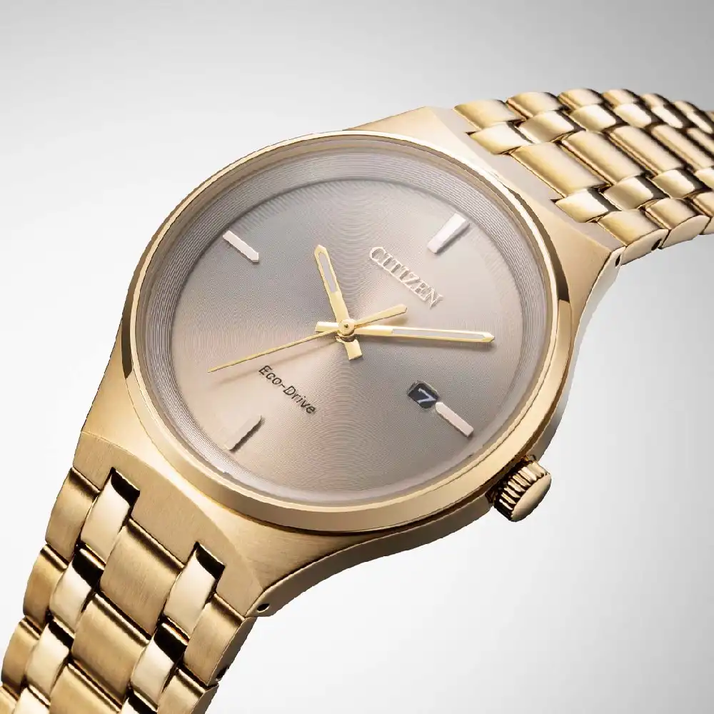 Citizen Eco-Drive Mens Dress Watch, Rose Gold Dial, 40mm Stainless Steel Case and Bracelet, Date Display, 5ATM Water Resistance - BM-7653-50Q - Image 4