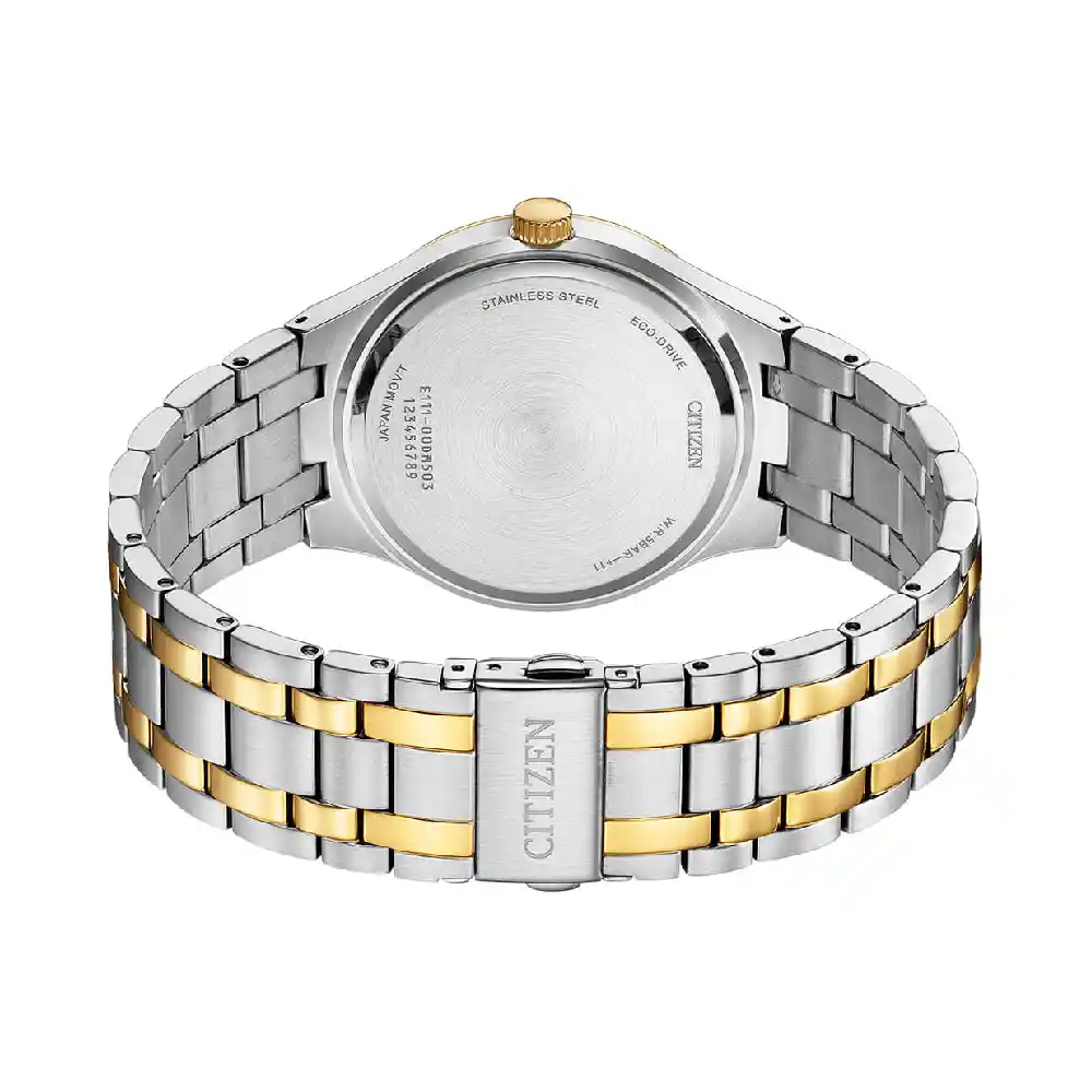 Citizen Eco-Drive Mens Dress Watch, Two-Tone Gold Stainless Steel, 40mm, Date Display, 5ATM Water Resistance - BM7656-51L - Image 2