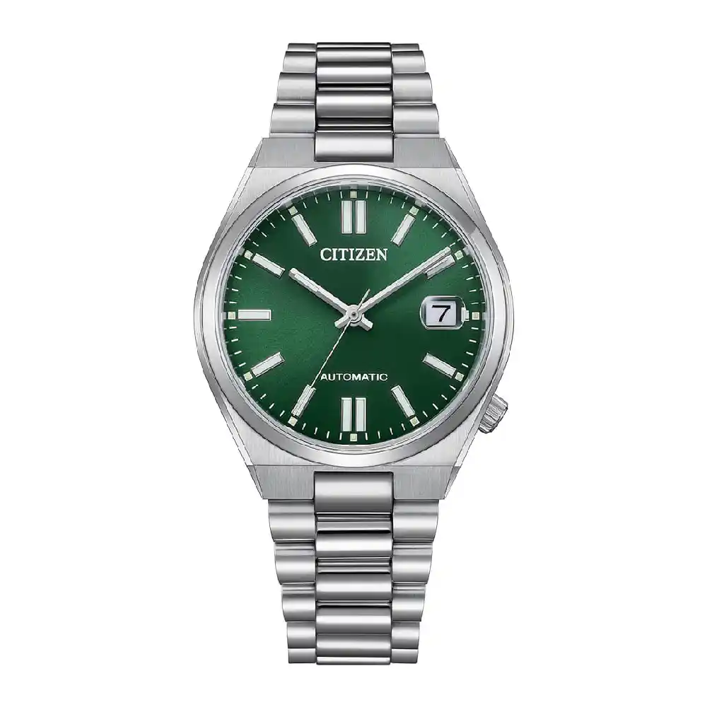 Citizen TSUYOSA 37mm Automatic Mens Watch, Green Dial, Stainless Steel Bracelet, Sapphire Glass, 5 ATM, 42-Hour Power Reserve - NJ0200-50X