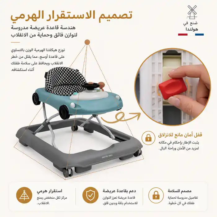 Neobreez 3-in-1 Navix Premium Activity Baby Walker Blue Grey - 8436-NBR287BG - Image 15