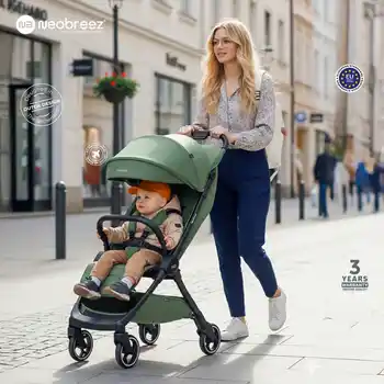 Neobreez Deca Compact Cabin Stroller Travel Stroller Green - S2886-NBR185OG - Image 14