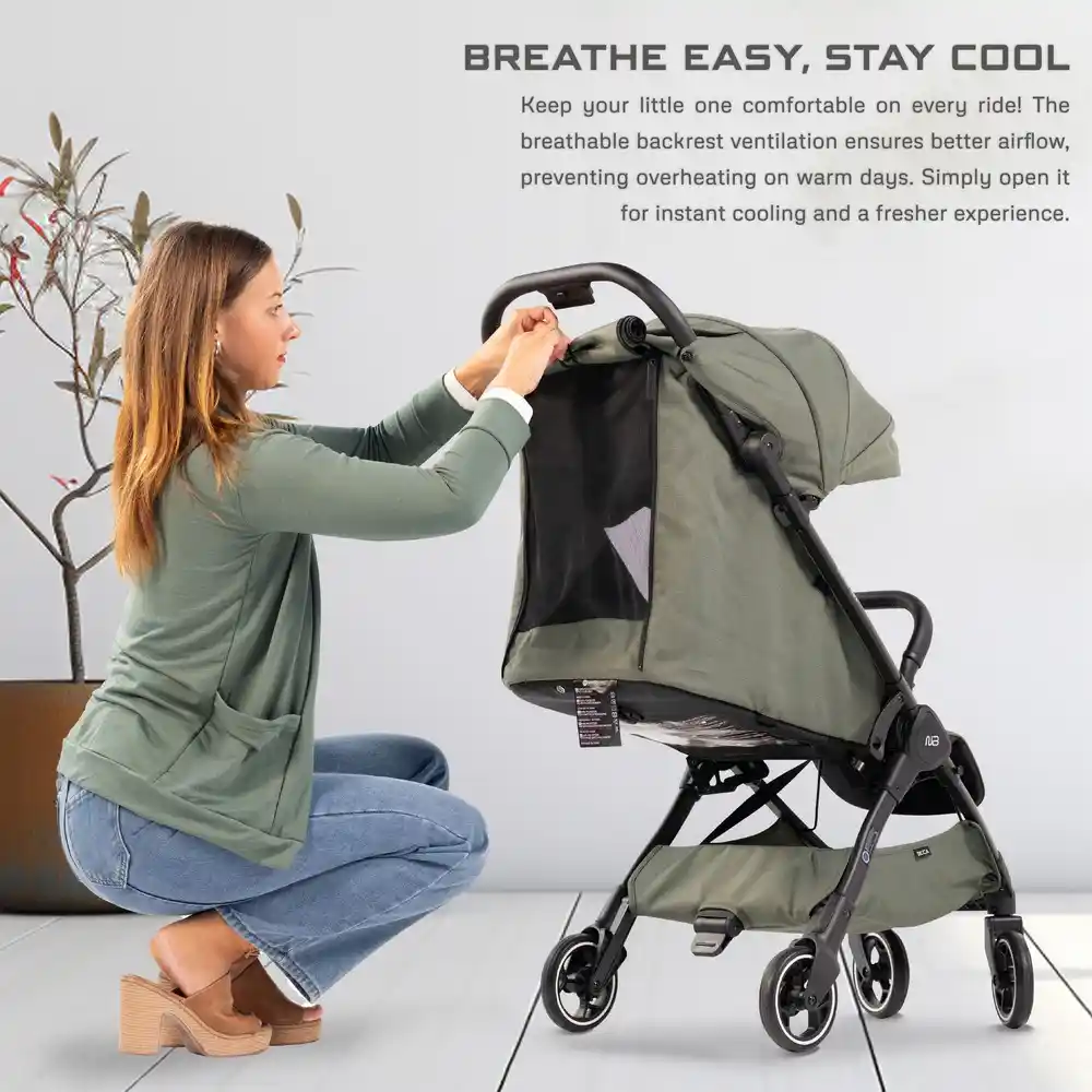 Neobreez Deca Compact Cabin Stroller Travel Stroller Green - S2886-NBR185OG - Image 18