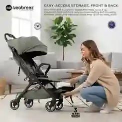 Neobreez Deca Compact Cabin Stroller Travel Stroller Green - S2886-NBR185OG - Image 19