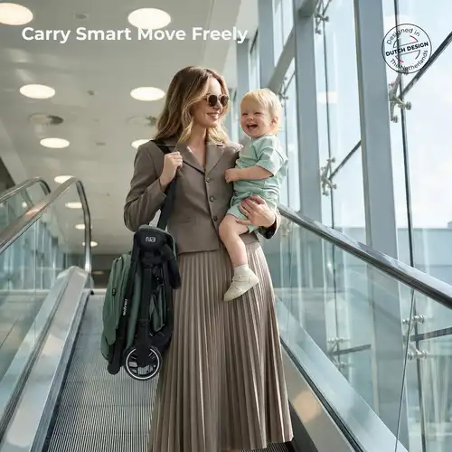 Neobreez Deca Compact Cabin Stroller Travel Stroller Green - S2886-NBR185OG - Image 7