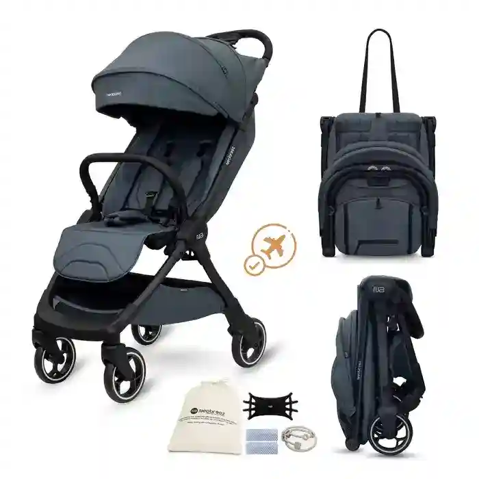 Neobreez Deca Compact Cabin Stroller Travel Stroller Grey - S2886-NBR140DG
