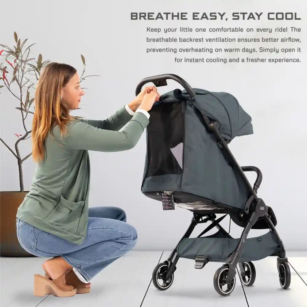 Neobreez Deca Compact Cabin Stroller Travel Stroller Grey - S2886-NBR140DG - Image 18