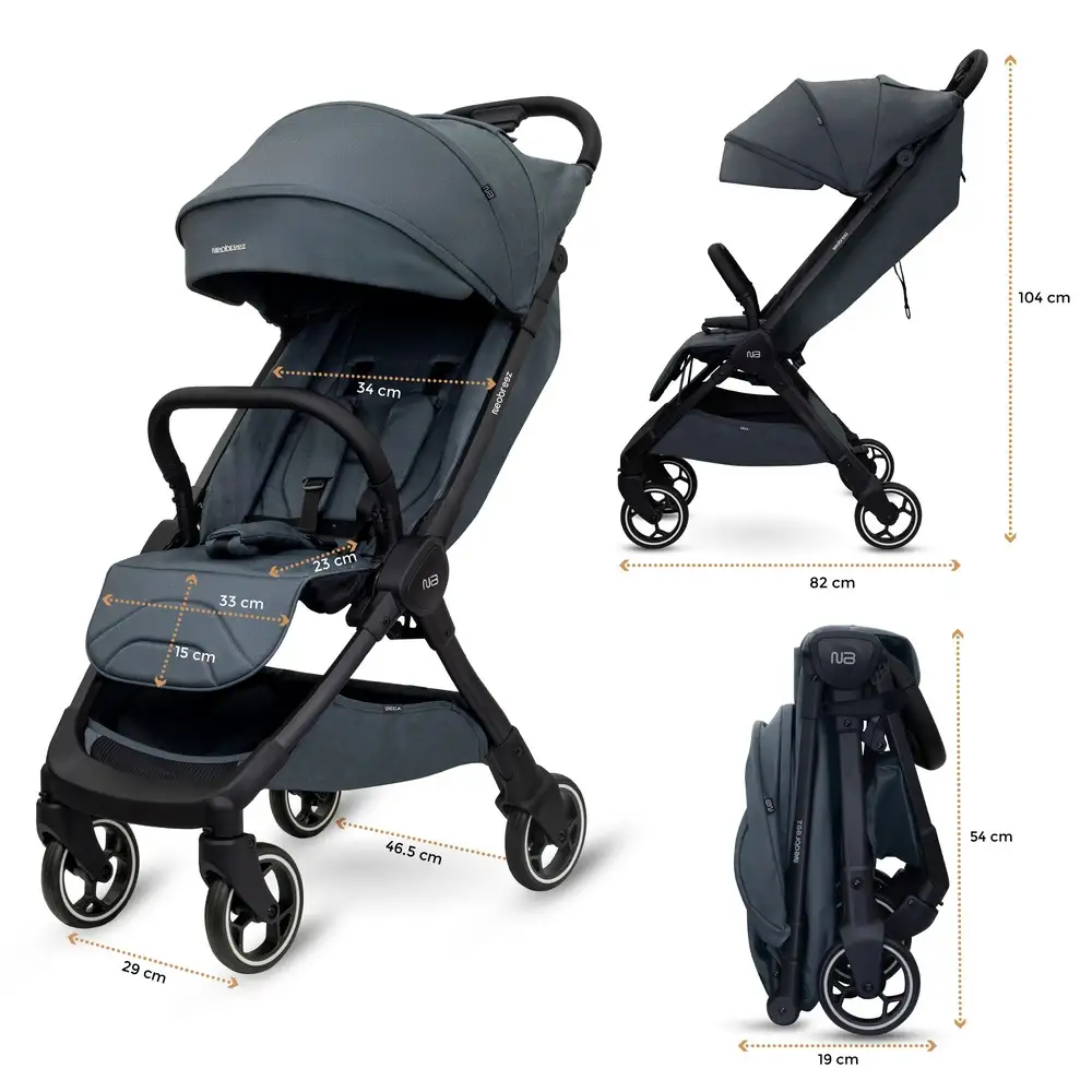 Neobreez Deca Compact Cabin Stroller Travel Stroller Grey - S2886-NBR140DG - Image 21
