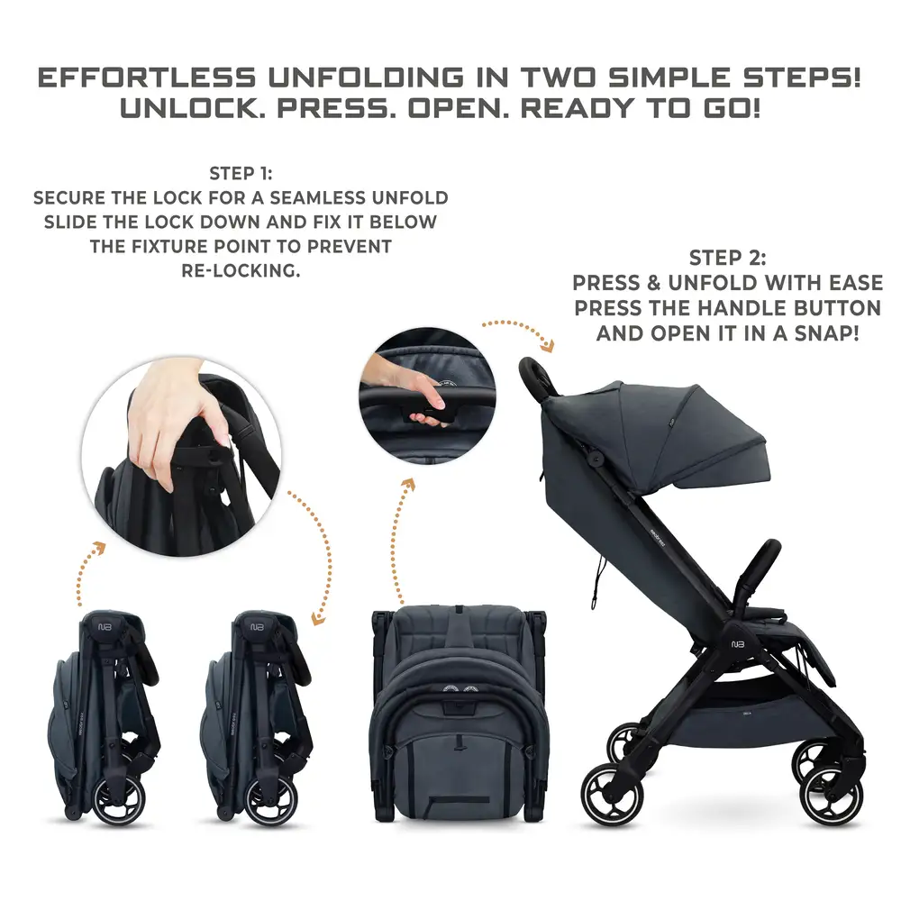 Neobreez Deca Compact Cabin Stroller Travel Stroller Grey - S2886-NBR140DG - Image 10