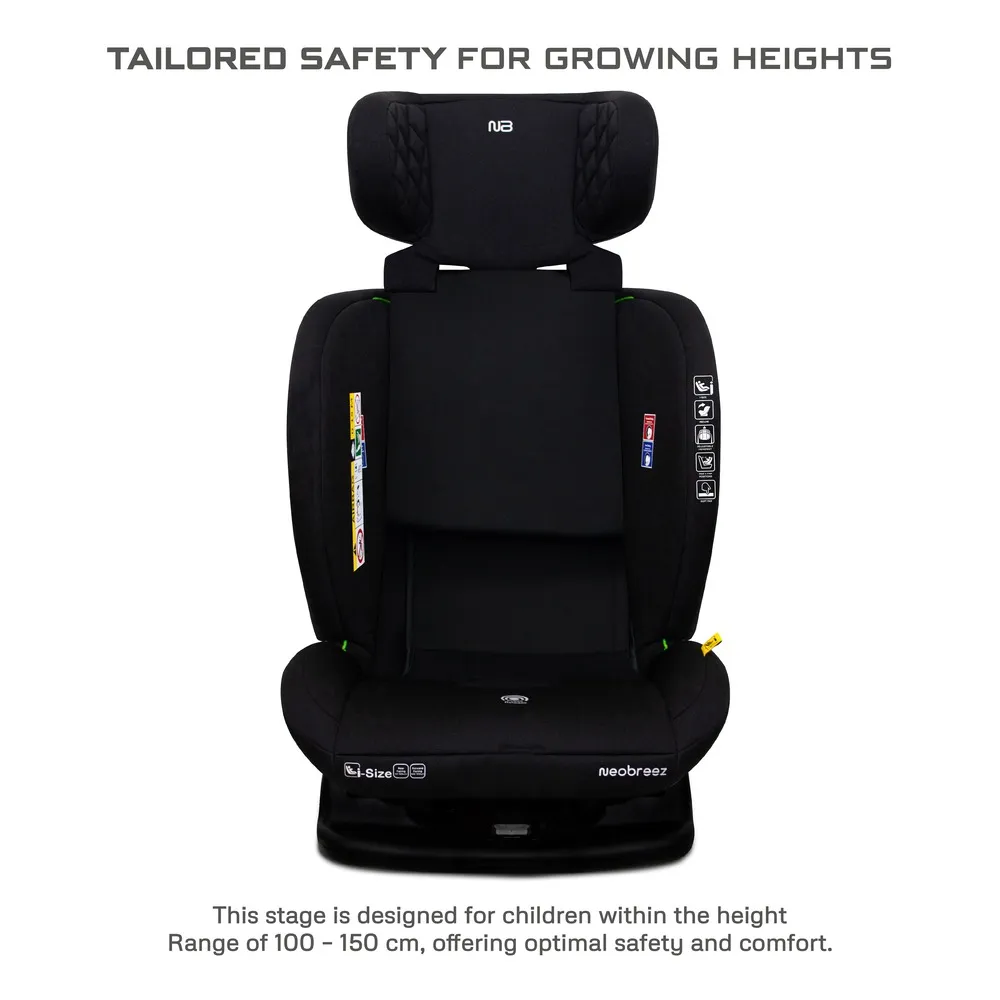 Neobreez Eroca I-size All-in-1 Convertible Car Seat 0-12yrs Black Grey - AY913-NBR033BDG - Image 15