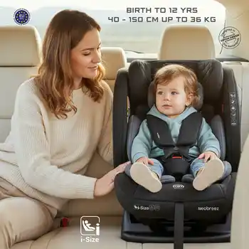 Neobreez Eroca I-size All-in-1 Convertible Car Seat 0-12yrs Black Grey - AY913-NBR033BDG - Image 5