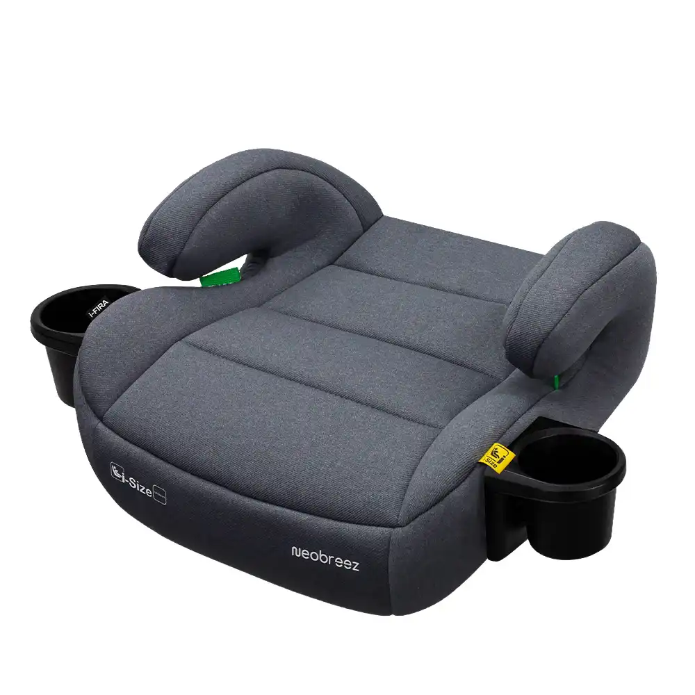 Neobreez Fira I-size Kids Booster Car Seat Group 2 3 With 2 Cup Holders Grey - HF02-NBR228DG