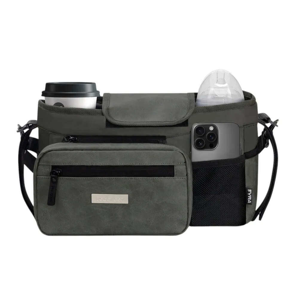 Neobreez Fyra Stroller Organizer Caddy with Insulated Cup Holder Dark Grey - NBR248DG