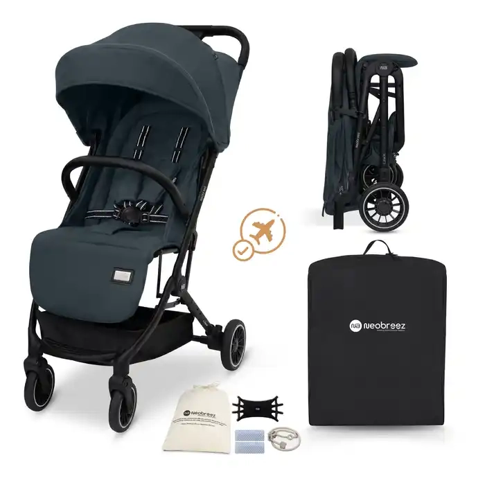 Neobreez Litex Compact Cabin Stroller Travel Stroller Grey - 6367-NBR123BKG