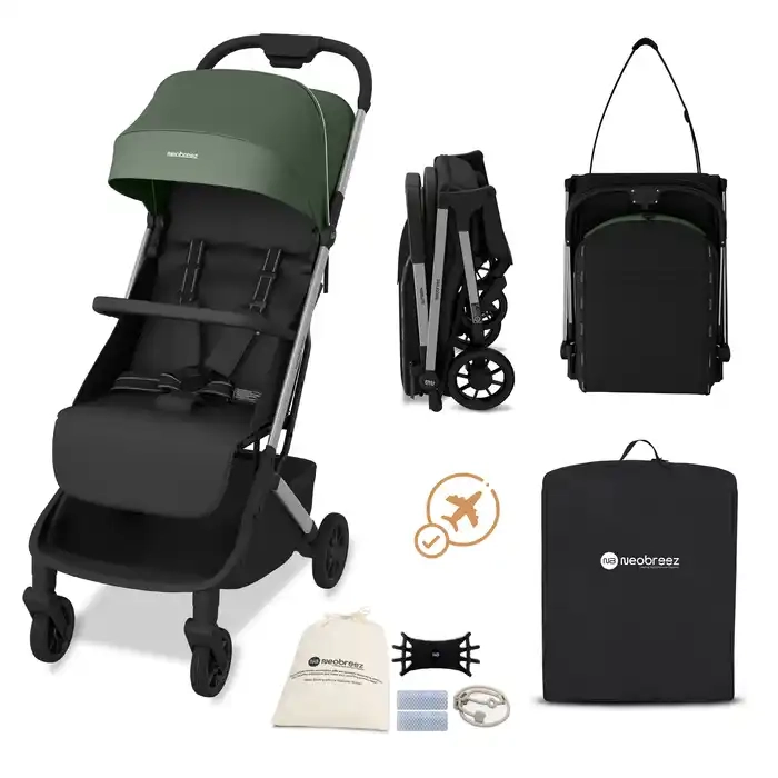 Neobreez Neolite Compact Cabin Stroller Green Black - 909-NBR295GB