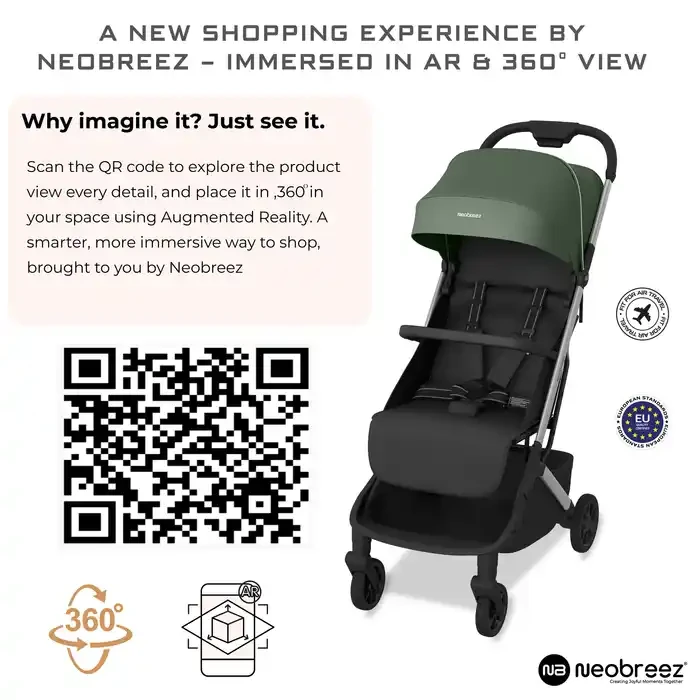 Neobreez Neolite Compact Cabin Stroller Green Black - 909-NBR295GB - Image 2