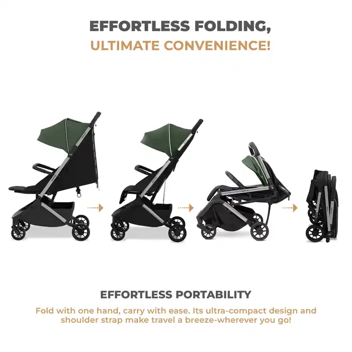 Neobreez Neolite Compact Cabin Stroller Green Black - 909-NBR295GB - Image 13