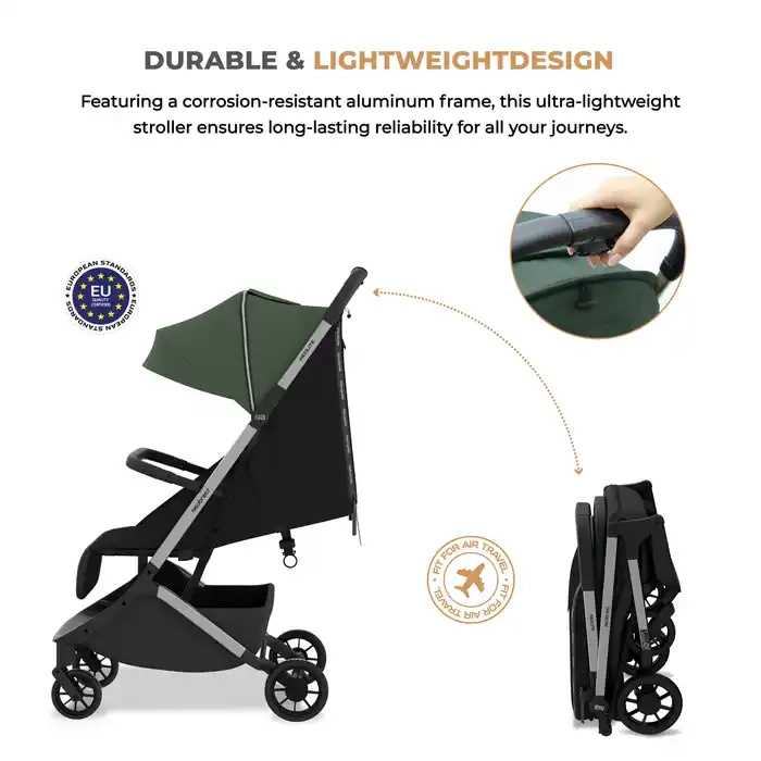 Neobreez Neolite Compact Cabin Stroller Green Black - 909-NBR295GB - Image 8