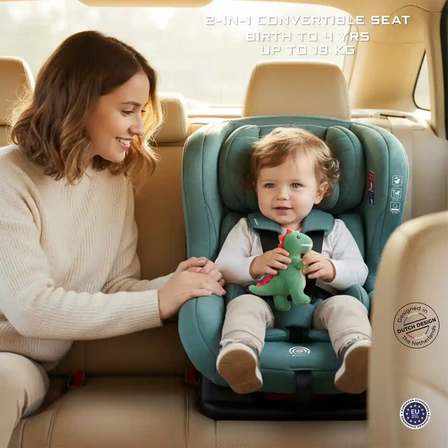 Neobreez Nestii 2-in-1 Convertible Baby Infant Car Seat Green - LB777-NBR224BG - Image 5