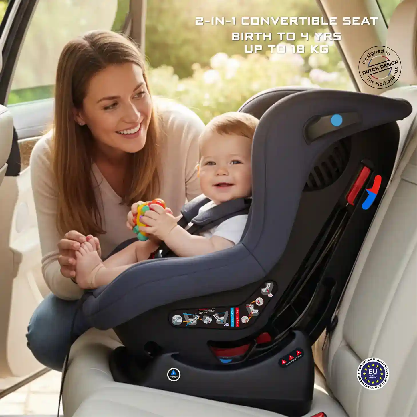 Neobreez Nestii 2-in-1 Convertible Baby Infant Car Seat Grey - LB777-NBR222DG - Image 7