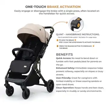 Neobreez Quint Reversible Travel Stroller Beige - K9-NBR270BGB - Image 9