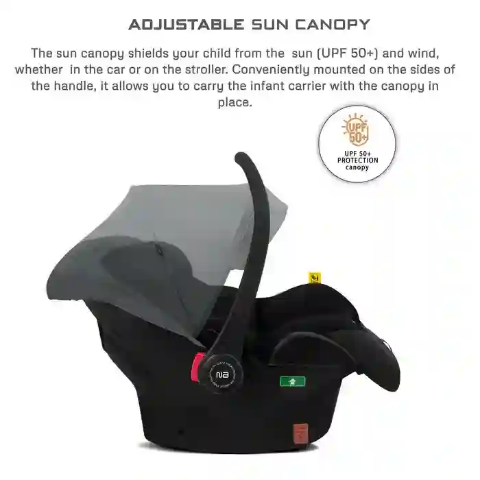 Neobreez Sacro I-size Lightweight Baby Car Seat Carrier Grey Black - CQM07-NBR157GB - Image 12