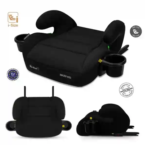 Neobreez Sanfaro I-size Kids Booster Car Seat With Isofix Group 2 3 With 2 Cup Black - HF02-NBR225BK - Image 4
