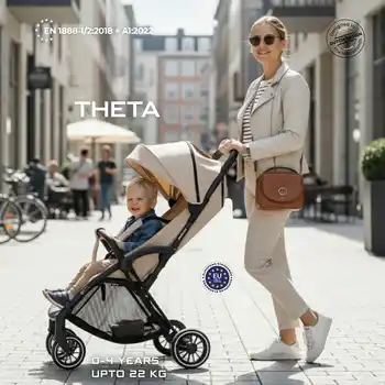 Neobreez Theta Auto Fold Compact Lightweight Travel Stroller Beige - Q8-NBR198BG - Image 5