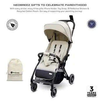 Neobreez Theta Auto Fold Compact Lightweight Travel Stroller Beige - Q8-NBR198BG - Image 6