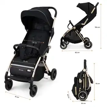 Neobreez Theta Auto Fold Compact Lightweight Travel Stroller Black - Q8-NBR129BK - Image 19