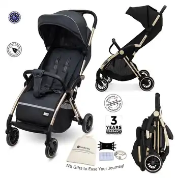 Neobreez Theta Auto Fold Compact Lightweight Travel Stroller Black - Q8-NBR129BK - Image 4