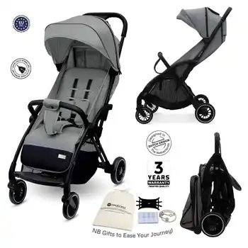 Neobreez Theta Auto Fold Compact Lightweight Travel Stroller Grey - Q8-NBR197DG - Image 4