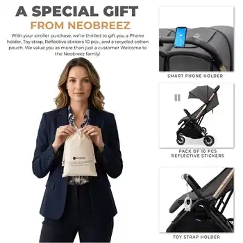 Neobreez Twinex Auto Fold Double Stroller Compact Twin Stroller Grey - T9-NBR275G - Image 14