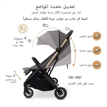 Neobreez Twinex Auto Fold Double Stroller Compact Twin Stroller Grey - T9-NBR275G - Image 24