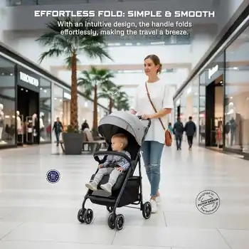 Neobreez Vomx1 Baby Stroller Grey Medium - 703-NBR192MGB - Image 6