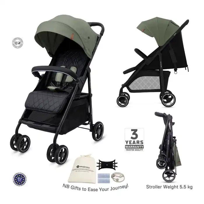 Neobreez Vomx1 Ultra Lightweight Stroller Olive Green - 703-NBR191OGB - Image 3