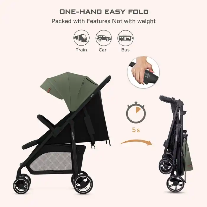 Neobreez Vomx1 Ultra Lightweight Stroller Olive Green - 703-NBR191OGB - Image 7