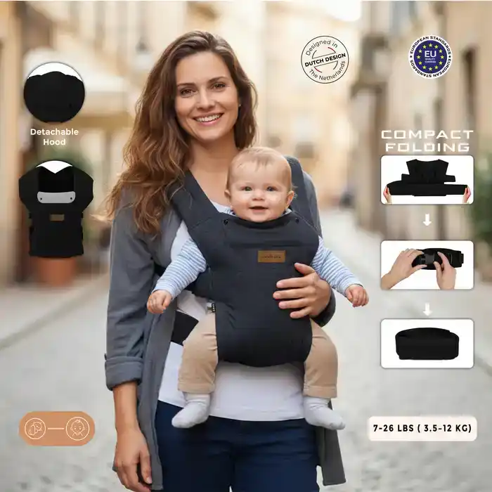 Neobreez Zavii Convertible Baby Carrier Toddler Black Newborn - NBR238BK - Image 4