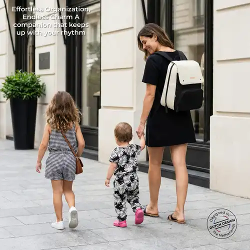 Neobreez Zori Diaper Backpack Set with Changing Mat Wet Bag And Pouches Sand 7 Pcs - NBR245SBK - Image 4
