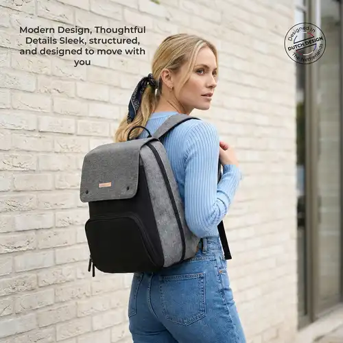 Neobreez Zori Diaper Backpack Set with Changing Mat Wet Bag Pouches Grey 7 Pcs - NBR054DGB - Image 14