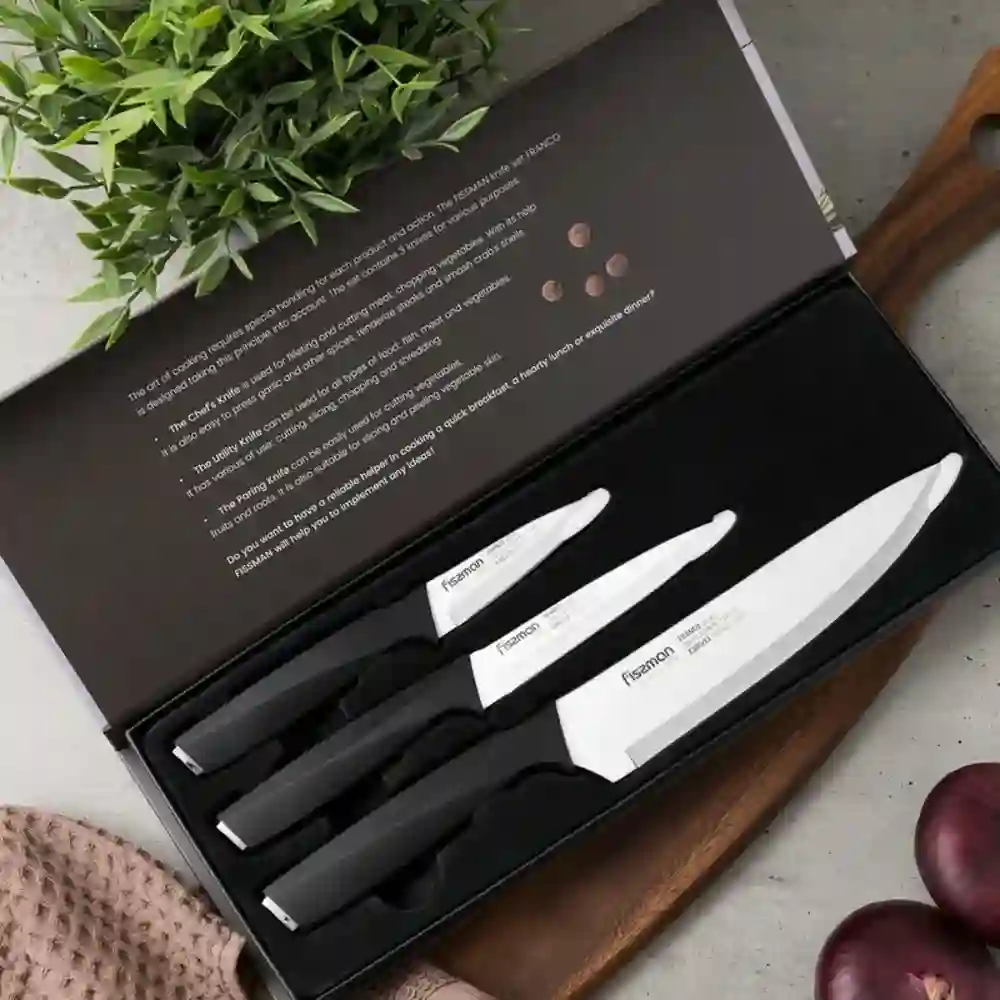 Fissman Knife Set Franco Stainless Steel 3-Piece 8in, 5in, 3.5in - 2775
