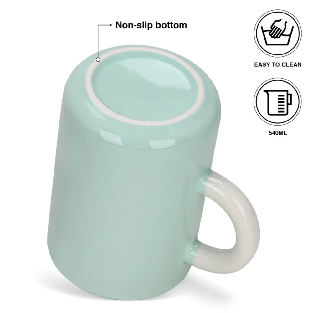 Fissman Mug New Bone China 2-Piece 540ml Green - 3748 - Image 3