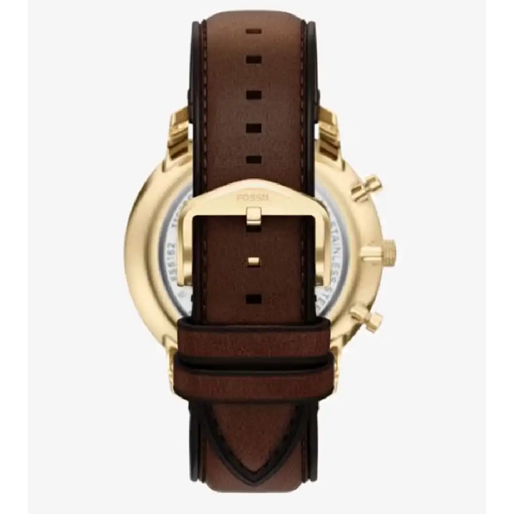 Fossil Analog Watch with Gold Plated Leather Strap - FS6162 - Image 3