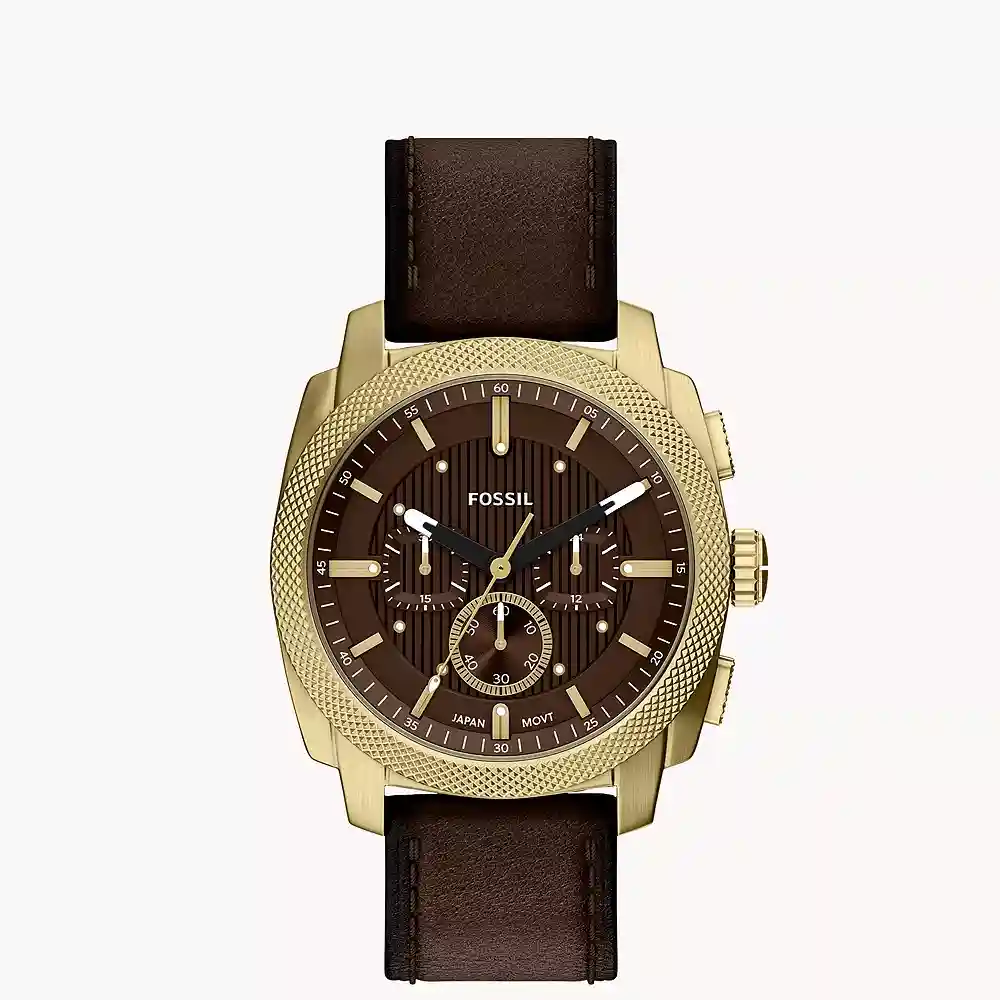Fossil Machine 44mm Chronograph Brown Leather Watch - FS6188