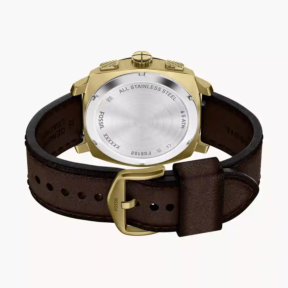 Fossil Machine 44mm Chronograph Brown Leather Watch - FS6188 - Image 4