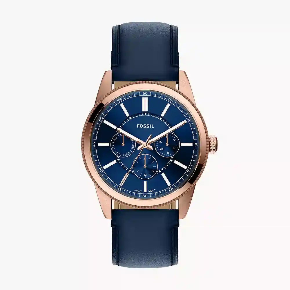 Fossil Pearson 42 mm Multifunction Navy Leather Watch - FS6196