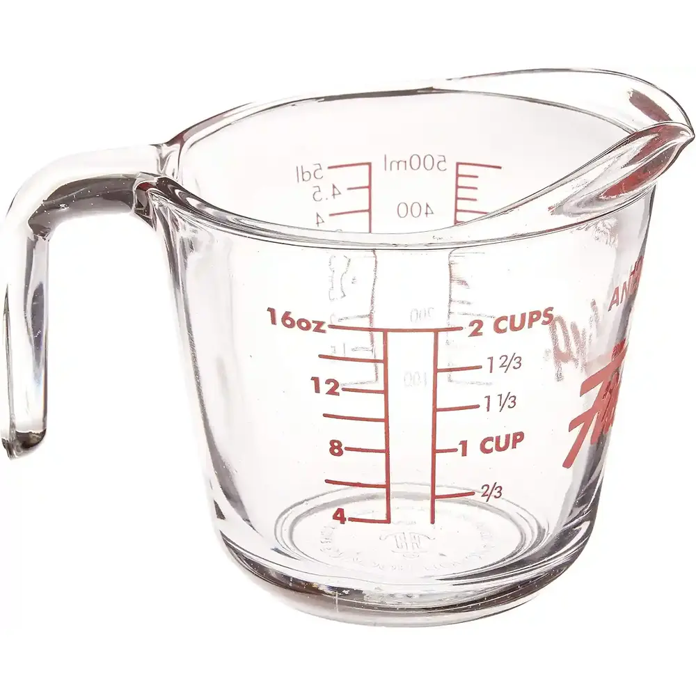 Anchor Hocking ACH.GW4982615 A/Hocking Fk Measuring Cup, Clear, W 12.0 x H 12.0 x D 16.0 cm, 16 Oz, Glass - 4013997 - Image 2